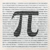 Schwarzes Number pi day mathematical symbol Glasuntersetzer (Vorderseite)