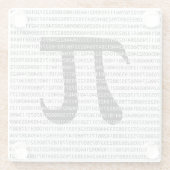 Schwarzes Number pi day mathematical symbol Glasuntersetzer (Rückseite)