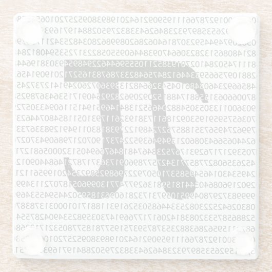 Schwarzes Number pi day mathematical symbol Glasuntersetzer (Rückseite)