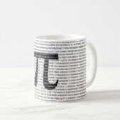 Schwarzes Number pi day mathematical symbol Kaffeetasse (VorderseiteRechts)