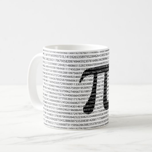Schwarzes Number pi day mathematical symbol Kaffeetasse (Vorderseite Links)