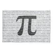 Schwarzes Number pi day mathematical symbol Kissenbezug (Rückseite)