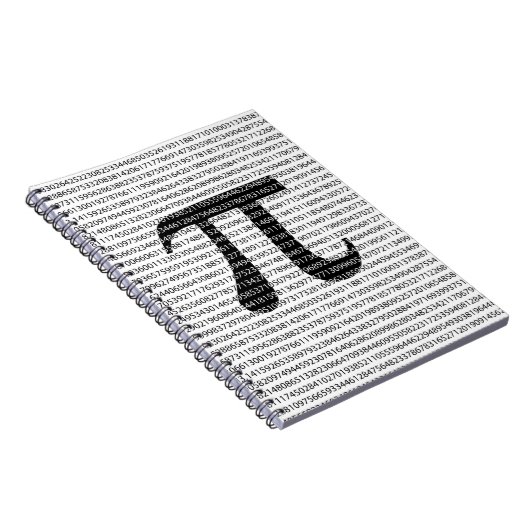 Schwarzes Number pi day mathematical symbol Notizblock (Rechte Seite)
