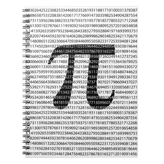 Schwarzes Number pi day mathematical symbol Notizblock (Vorderseite)