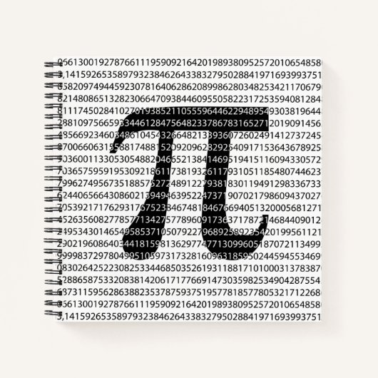 Schwarzes Number pi day mathematical symbol Notizbuch (Vorderseite)