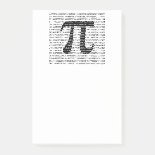 Schwarzes Number pi day mathematical symbol Post-it Klebezettel (Vorderseite)