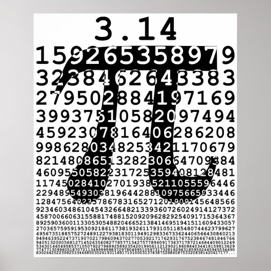 Schwarzes Number pi day mathematical symbol Poster (Vorne)