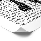 Schwarzes Number pi day mathematical symbol Poster (Ecke)