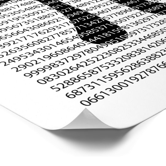 Schwarzes Number pi day mathematical symbol Poster (Ecke)