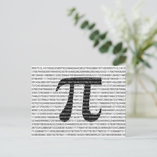 Schwarzes Number pi day mathematical symbol Postkarte (Stehend Vorderseite)