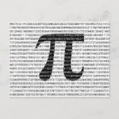 Schwarzes Number pi day mathematical symbol Postkarte (Vorderseite)