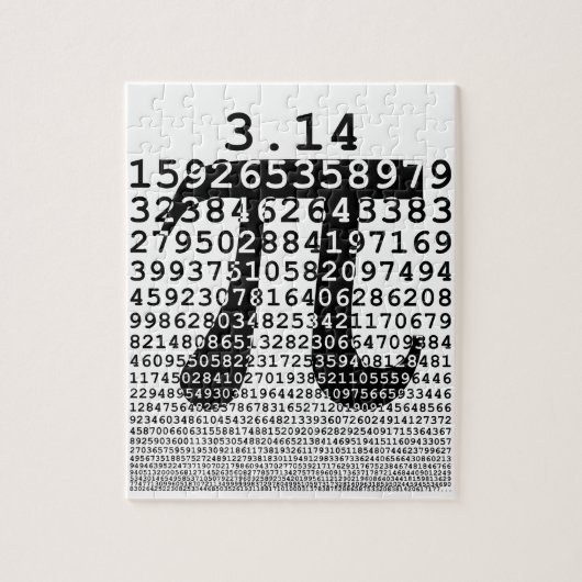 Schwarzes Number pi day mathematical symbol Puzzle (Vertikal)