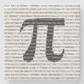 Schwarzes Number pi day mathematical symbol Steinuntersetzer (Vorderseite)