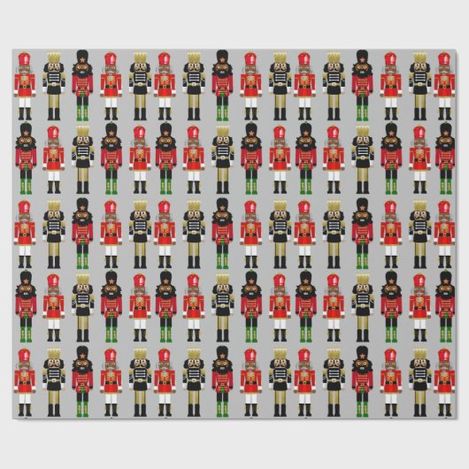 Schwarzes Nutcracker Soldier-Papier Geschenkpapier (Flach)
