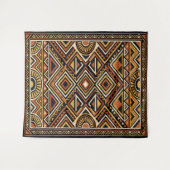 Schwarzes Ocker Boho abstraktes Oberflächenmuster Wandteppich (Vorderseite (Horizontal))