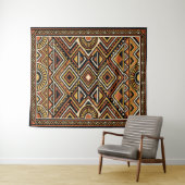 Schwarzes Ocker Boho abstraktes Oberflächenmuster Wandteppich (Beispiel (Horizontal))