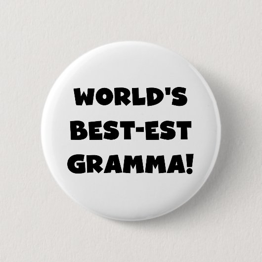Schwarzes oder Weiß des Gut-est Gramma der Welt Button (Vorderseite)