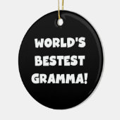 Schwarzes oder Weiß des Gut-est Gramma der Welt Keramik Ornament (Links)