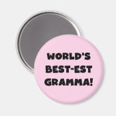 Schwarzes oder Weiß des Gut-est Gramma der Welt Magnet (Vorderseite/Rückseite)