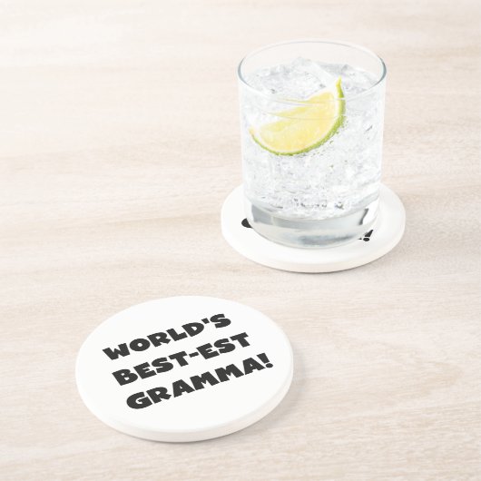 Schwarzes oder Weiß des Gut-est Gramma der Welt Sandstein Untersetzer (Seite)