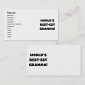 Schwarzes oder Weiß des Gut-est Gramma der Welt Visitenkarte (Vorne/Hinten)