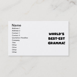 Schwarzes oder Weiß des Gut-est Gramma der Welt Visitenkarte