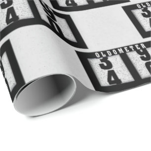 Schwarzes Odometer für den 40. Geburtstag Geschenkpapier