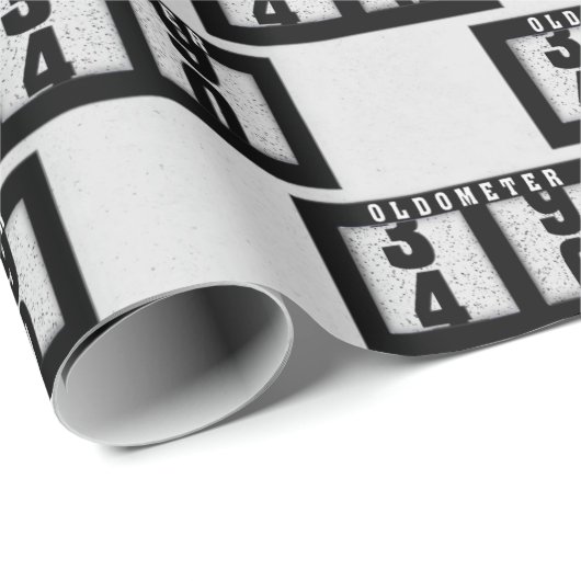 Schwarzes Odometer für den 40. Geburtstag Geschenkpapier (Rolleneckpunkt)