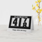 Schwarzes Odometer für den 48. Geburtstag Karte (Gelbe Blume)