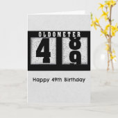 Schwarzes Odometer für den 49. Geburtstag Spaß Karte (Gelbe Blume)