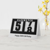 Schwarzes Odometer für den 58. Geburtstag Karte (Gelbe Blume)