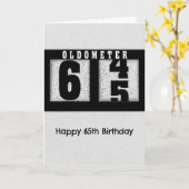 Schwarzes Odometer für den 65. Geburtstag Spaß Karte (Gelbe Blume)