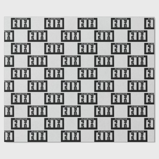 Schwarzes Odometer zum 50. Geburtstag Geschenkpapier (Flach)
