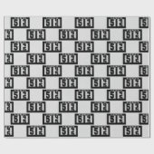 Schwarzes Odometer zum 55. Geburtstag Geschenkpapier (Flach)