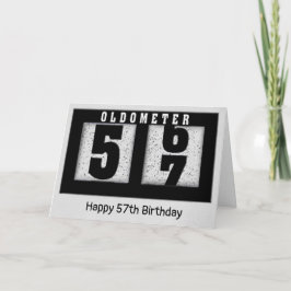 Schwarzes Odometer zum 57. Geburtstag Karte
