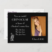 Schwarzes offenes Haus Einladung Postkarte (Vorne/Hinten)