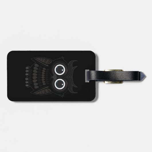 Schwarzes Ohr Gepäckanhänger (Rückseite horizontal)