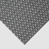 Schwarzes Olive Elegante Ditsy Floral Seidenpapier (Detail)