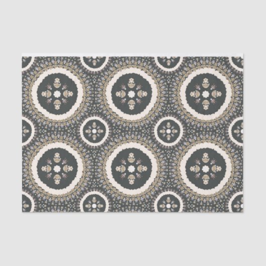 Schwarzes Olive Elegante Seidenpapier (Vorderseite)