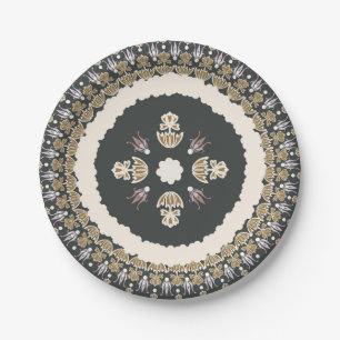 Schwarzes Olive Elegantes Ambiente Pappteller