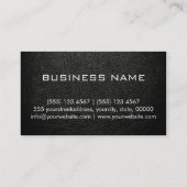 Schwarzes Olivenleder Textil Monogram Visitenkarte (Rückseite)