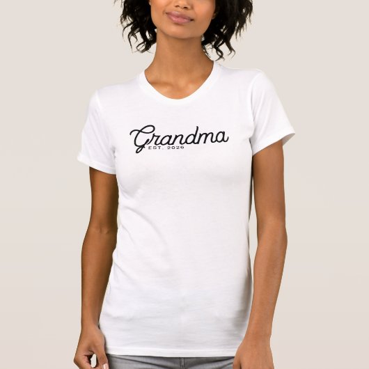 Schwarzes Oma-Etabliert-Script-T-Shirt T-Shirt (Vorderseite)