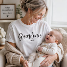 Schwarzes Oma-Etabliert-T-Shirt mit Schrift