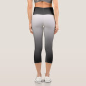 Schwarzes Ombre Gradient verblasst Capri Leggings (Rückseite)