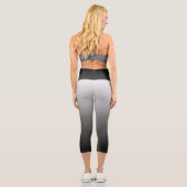 Schwarzes Ombre Gradient verblasst Capri Leggings (Rückseite)