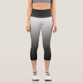 Schwarzes Ombre Gradient verblasst Capri Leggings (Vorderseite)