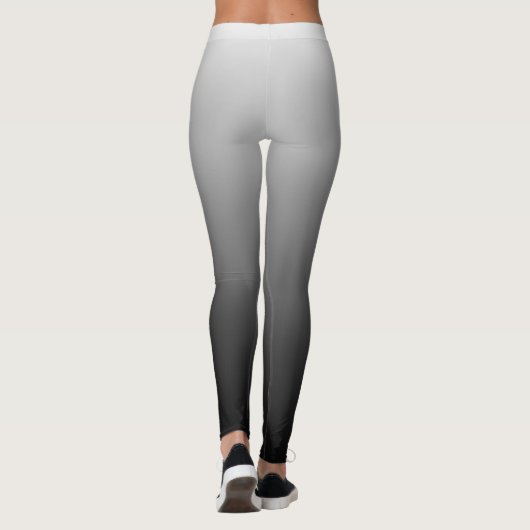 Schwarzes Ombre Gradient verblasst Leggings (Rückseite)