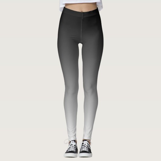 Schwarzes Ombre Gradient verblasst Leggings (Vorderseite)