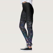 Schwarzes Ombre mit blaues Schwarz-lila Leggings (Links)