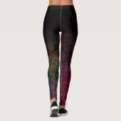 Schwarzes Ombre mit bunter Kreis-Grungy abstrakter Leggings (Rückseite)